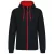 utt_ka466bl-re-m Kariban KA466 MEN'S CONTRAST HOODED FULL ZIP SWEATSHIRT M