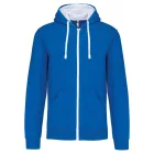 utt_ka466lro-wh-2xl Kariban KA466 MEN'S CONTRAST HOODED FULL ZIP SWEATSHIRT 2XL