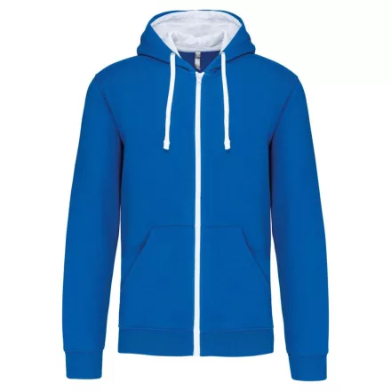 utt_ka466lro-wh-2xl Kariban KA466 MEN'S CONTRAST HOODED FULL ZIP SWEATSHIRT 2XL