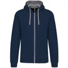 utt_ka466nv-fg-xl Kariban KA466 MEN'S CONTRAST HOODED FULL ZIP SWEATSHIRT XL