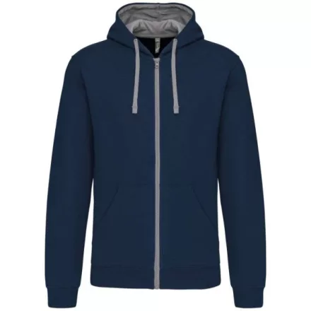 utt_ka466nv-fg-xl Kariban KA466 MEN'S CONTRAST HOODED FULL ZIP SWEATSHIRT XL