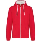 utt_ka466re-wh-s Kariban KA466 MEN'S CONTRAST HOODED FULL ZIP SWEATSHIRT S