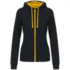 utt_ka467bl-ye-xl Kariban KA467 LADIES’ CONTRAST HOODED FULL ZIP SWEATSHIRT XL
