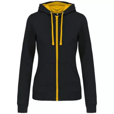 utt_ka467bl-ye-xl Kariban KA467 LADIES’ CONTRAST HOODED FULL ZIP SWEATSHIRT XL