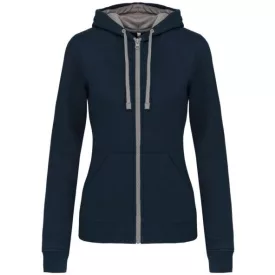   utt_ka467nv-fg-m Kariban KA467 LADIES’ CONTRAST HOODED FULL ZIP SWEATSHIRT M
