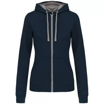 utt_ka467nv-fg-m Kariban KA467 LADIES’ CONTRAST HOODED FULL ZIP SWEATSHIRT M