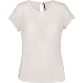   utt_ka5002owh-34 Kariban KA5002 LADIES' SHORT-SLEEVED CREPE BLOUSE 34