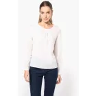 utt_ka5003dsb-34 Kariban KA5003 LADIES' LONG-SLEEVED CREPE BLOUSE 34
