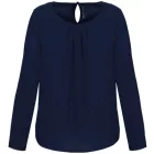 utt_ka5003dsb-36 Kariban KA5003 LADIES' LONG-SLEEVED CREPE BLOUSE 36