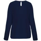 utt_ka5003dsb-38 Kariban KA5003 LADIES' LONG-SLEEVED CREPE BLOUSE 38