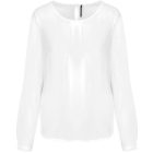 utt_ka5003owh-34 Kariban KA5003 LADIES' LONG-SLEEVED CREPE BLOUSE 34