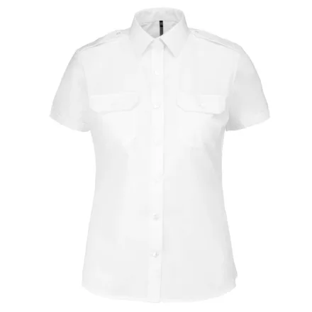 utt_ka504wh-l  Kariban KA504 LADIES’ SHORT-SLEEVED PILOT SHIRT L