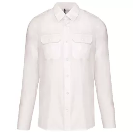   utt_ka505wh-m Kariban KA505 MEN'S LONG-SLEEVED PILOT SHIRT M
