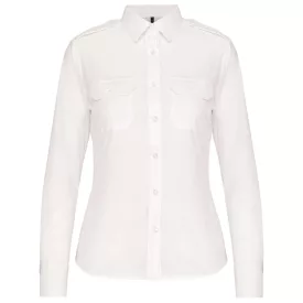   utt_ka506wh-2xl Kariban KA506 LADIES’ LONG-SLEEVED PILOT SHIRT 2XL