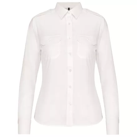 utt_ka506wh-l  Kariban KA506 LADIES’ LONG-SLEEVED PILOT SHIRT L