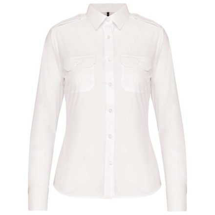 utt_ka506wh-xl  Kariban KA506 LADIES’ LONG-SLEEVED PILOT SHIRT XL