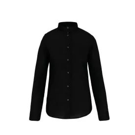   utt_ka514bl-xs Kariban KA514 LADIES' LONG-SLEEVED MANDARIN COLLAR SHIRT XS