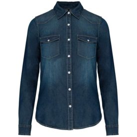   utt_ka518bj-l Kariban KA518 LADIES' LONG-SLEEVED DENIM SHIRT L