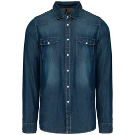   utt_ka519bj-s Kariban KA519 MEN'S LONG-SLEEVED DENIM SHIRT S