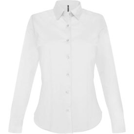   utt_ka530wh-xs Kariban KA530 LADIES' LONG-SLEEVED STRETCH SHIRT XS