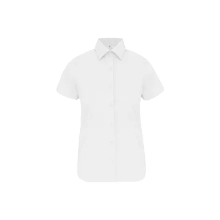 utt_ka532wh-s Kariban KA532 LADIES' SHORT-SLEEVED COTTON/ELASTANE SHIRT S