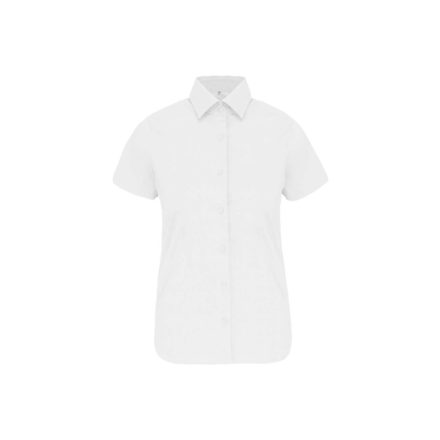 utt_ka532wh-xs Kariban KA532 LADIES' SHORT-SLEEVED COTTON/ELASTANE SHIRT XS