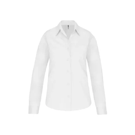 utt_ka542wh-m Kariban KA542 LADIES' LONG-SLEEVED COTTON POPLIN SHIRT M