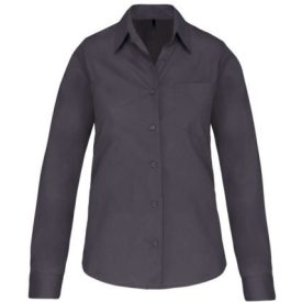   utt_ka542zi-s Kariban KA542 LADIES' LONG-SLEEVED COTTON POPLIN SHIRT S