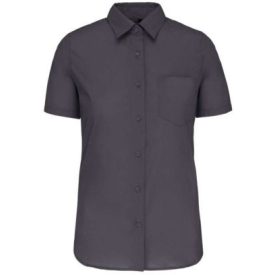   utt_ka544zi-s Kariban KA544 LADIES' SHORT-SLEEVED COTTON POPLIN SHIRT S