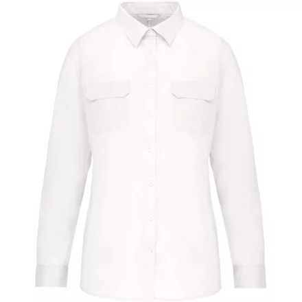 utt_ka591wh-s Kariban KA591 LADIES' LONG-SLEEVED SAFARI SHIRT S