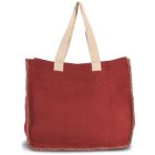 utt_ki0248bl-na-u Kimood KI0248 JUTE BAG WITH CONTRAST STITCHING U