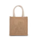 utt_ki0272na-go-u Kimood KI0272 JUTE CANVAS TOTE - SMALL U