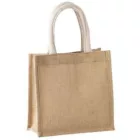 utt_ki0272na-u Kimood KI0272 JUTE CANVAS TOTE - SMALL U