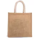 utt_ki0274na-go-u Kimood KI0274 JUTE CANVAS TOTE - LARGE U