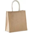 utt_ki0274na-go-u Kimood KI0274 JUTE CANVAS TOTE - LARGE U