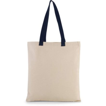 utt_ki0277na-nv-u Kimood KI0277 FLAT CANVAS SHOPPER WITH CONTRAST HANDLE U