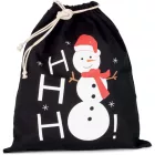 utt_ki0745bl-u Kimood KI0745 COTTON BAG WITH SNOWMAN DESIGN AND DRAWCORD CLOSURE U