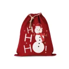 utt_ki0745bl-u Kimood KI0745 COTTON BAG WITH SNOWMAN DESIGN AND DRAWCORD CLOSURE U