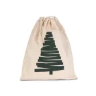 utt_ki0746bl-u  Kimood KI0746 COTTON BAG WITH CHRISTMAS TREE DESIGN AND DRAWCORD CLOSURE U