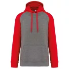 utt_pa369grh-sre-2xl Proact PA369 ADULT TWO-TONE HOODED SWEATSHIRT 2XL