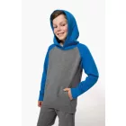 utt_pa370grh-bl-10-12 Proact PA370 KIDS' TWO-TONE HOODED SWEATSHIRT 10/12