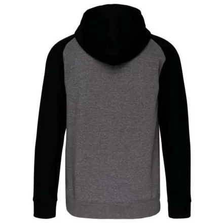 utt_pa380grh-bl-3xl Proact PA380 UNISEX TWO-TONE ZIPPED HOODED FLEECE JACKET 3XL