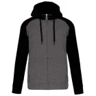 utt_pa380grh-bl-xs Proact PA380 UNISEX TWO-TONE ZIPPED HOODED FLEECE JACKET XS