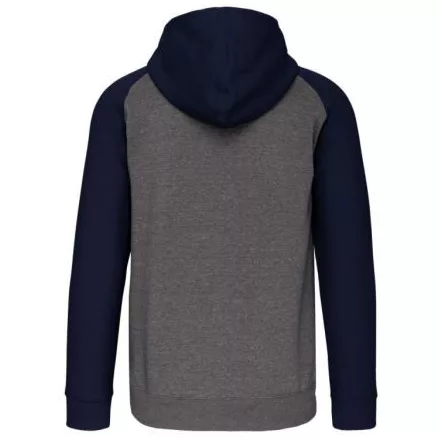 utt_pa380grh-snv-xs Proact PA380 UNISEX TWO-TONE ZIPPED HOODED FLEECE JACKET XS