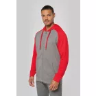 utt_pa380grh-sro-s Proact PA380 UNISEX TWO-TONE ZIPPED HOODED FLEECE JACKET S