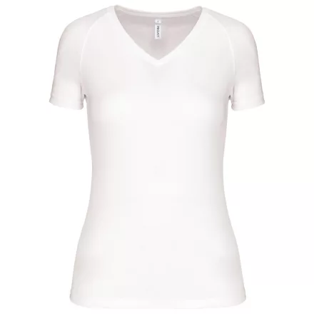 utt_pa477wh-xl Proact PA477 LADIES’ V-NECK SHORT SLEEVE SPORTS T-SHIRT XL