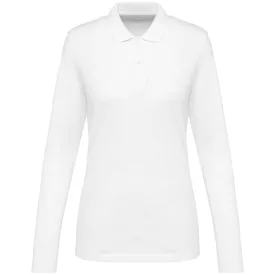   utt_pk203wh-xs Kariban Premium PK203 LADIES' LONG-SLEEVED SUPIMA® POLO SHIRT XS