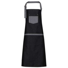  utt_pr127bld-u Premier PR127 'DOMAIN' CONTRAST DENIM BIB APRON U