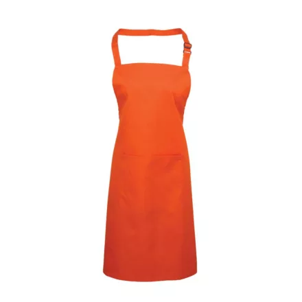utt_pr154or-u Premier PR154 'COLOURS COLLECTION’ BIB APRON WITH POCKET U