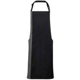   utt_pr162bl-dgr-u Premier PR162 'COLOURS COLLECTION’ CONTRAST BIB APRON U